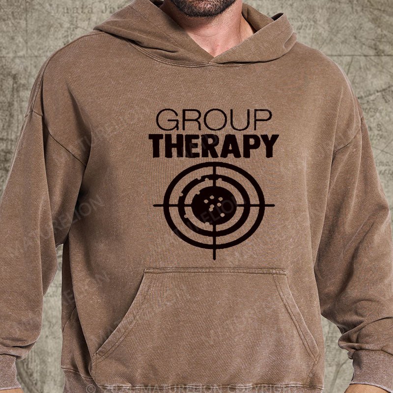 Maturelion Group Therapy Target Practice Shooting DTG Printing Washed Custom Hoodie