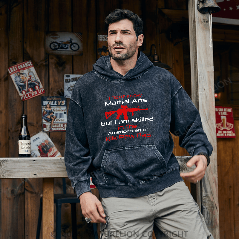 Maturelion Men's Hoodie I Dont Know Martial Arts DTG Printing Washed Hoodie