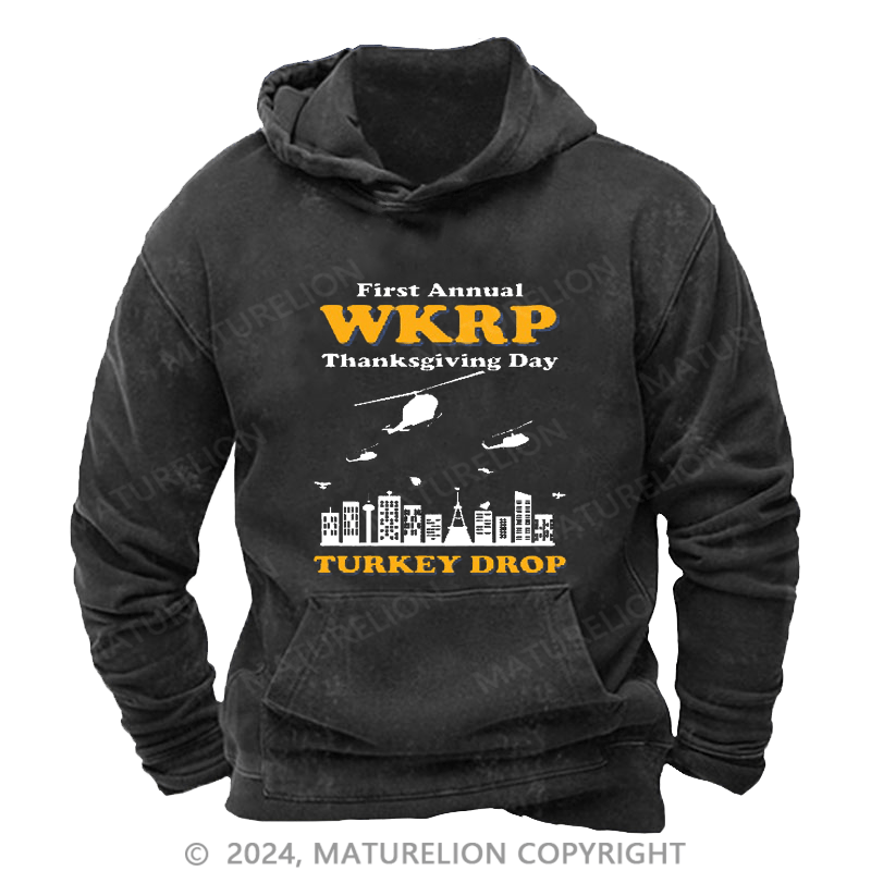 Maturelion Men's Hoodie WKRP Turkey Drop Hoodie