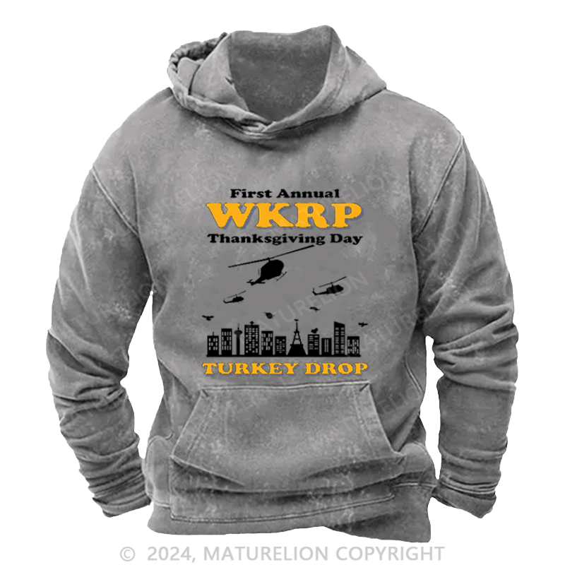 Maturelion Men's Hoodie WKRP Turkey Drop Hoodie