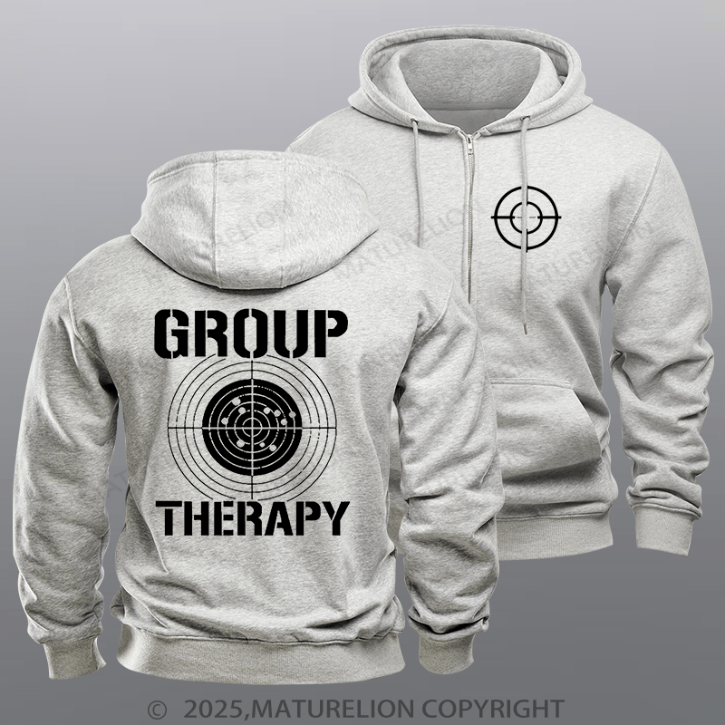 Maturelion Men's Hoodie Group Therapy Zipper Hoodie