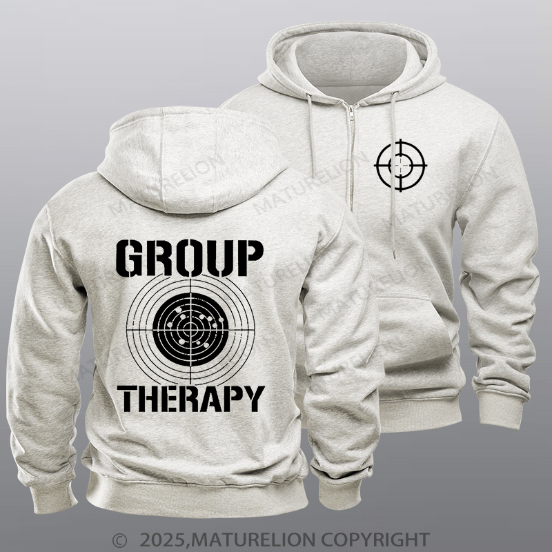 Maturelion Men's Hoodie Group Therapy Zipper Hoodie