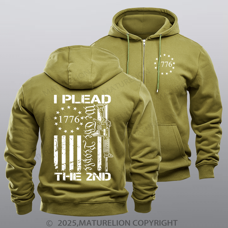 Maturelion Men's Hoodie I Plead The 2nd Amendment We The People AR15 Pro Gun Zipper Hoodie