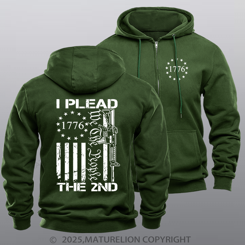 Maturelion Men's Hoodie I Plead The 2nd Amendment We The People AR15 Pro Gun Zipper Hoodie