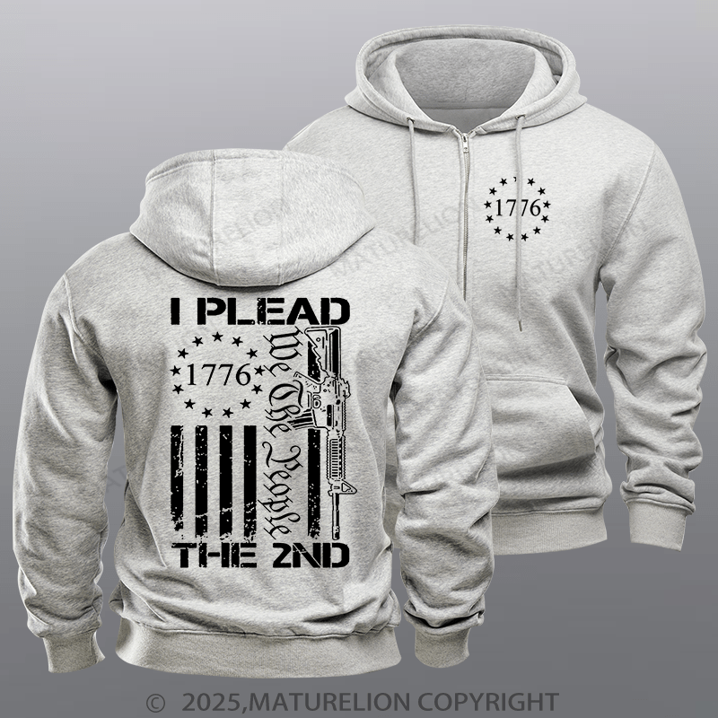Maturelion Men's Hoodie I Plead The 2nd Amendment We The People AR15 Pro Gun Zipper Hoodie