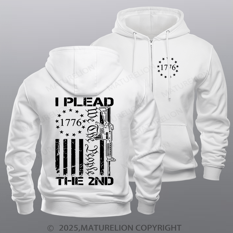 Maturelion Men's Hoodie I Plead The 2nd Amendment We The People AR15 Pro Gun Zipper Hoodie