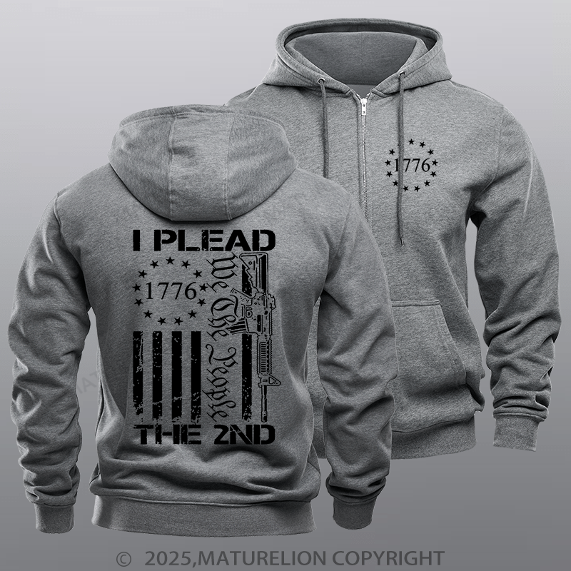 Maturelion Men's Hoodie I Plead The 2nd Amendment We The People AR15 Pro Gun Zipper Hoodie