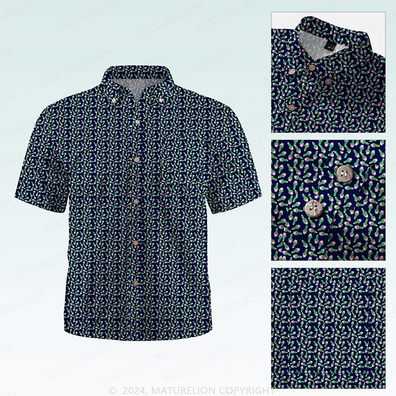 Maturelion Men's Hawaiian Shirt Radiantly Fun Hawaiian Shirt