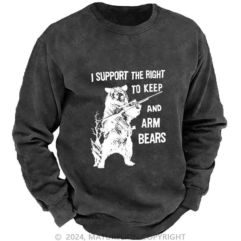 Maturelion Men's Sweatshirt I Support The Right Custom Washed Sweatshirt