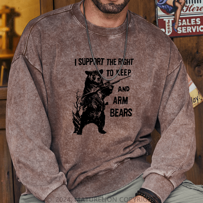 Maturelion Men's Sweatshirt I Support The Right Custom Washed Sweatshirt