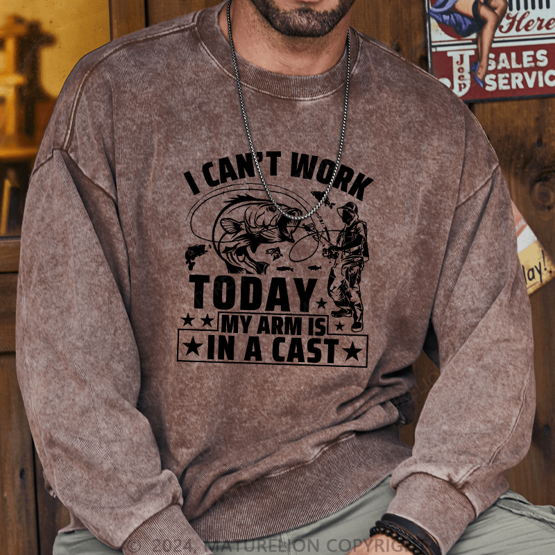 Maturelion Men's Sweatshirt I Can't Work Today Custom Washed Sweatshirt
