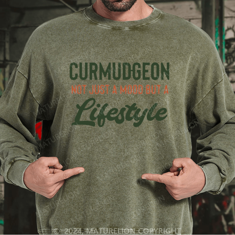 Maturelion Men's Sweatshirt Curmudgeon Not Just A Mood But A Lifestyle Sweatshirt