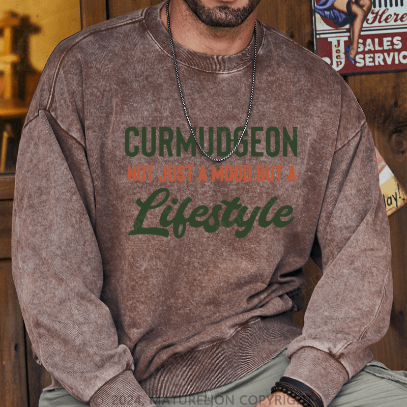 Maturelion Men's Sweatshirt Curmudgeon Not Just A Mood But A Lifestyle Sweatshirt