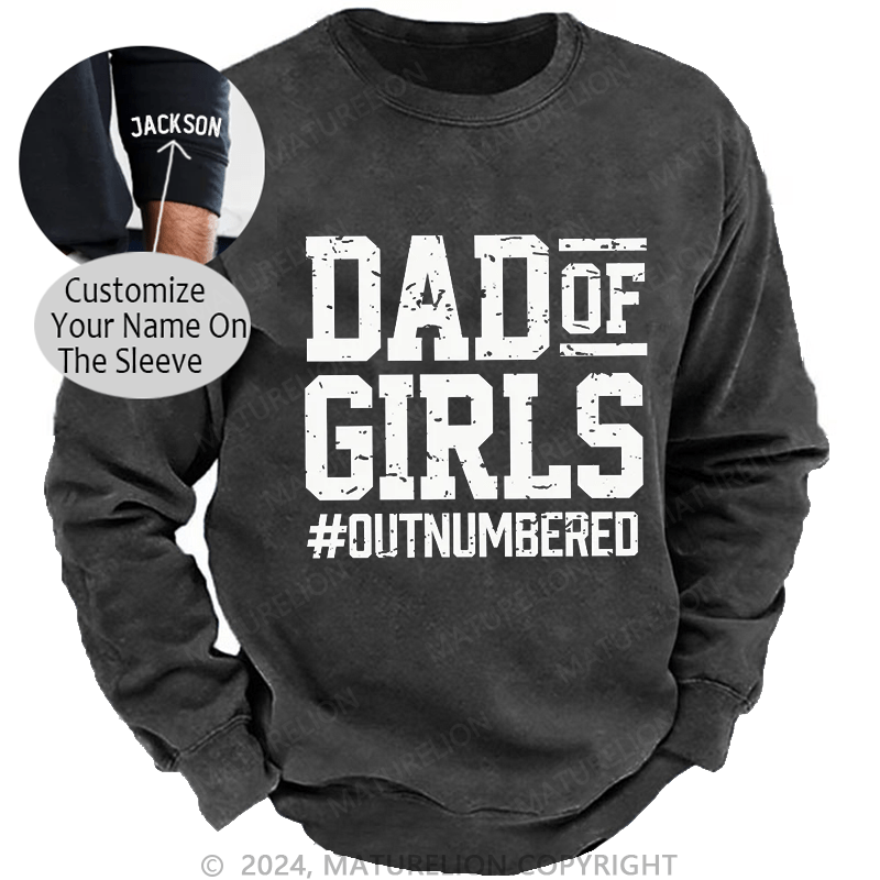 Maturelion Men's Sweatshirt Dad of Girls Sweatshirt