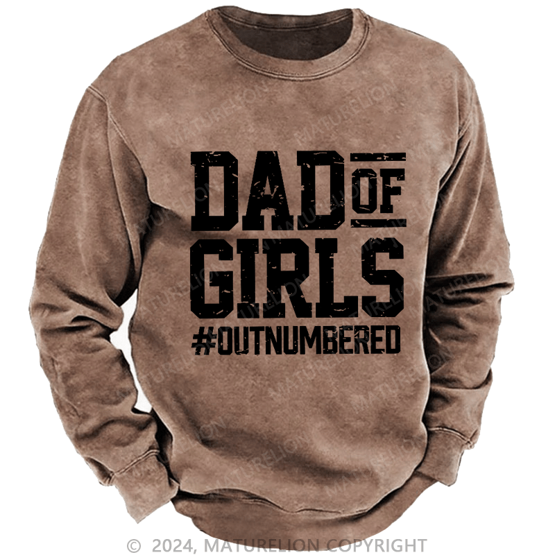 Maturelion Men's Sweatshirt Dad of Girls Sweatshirt