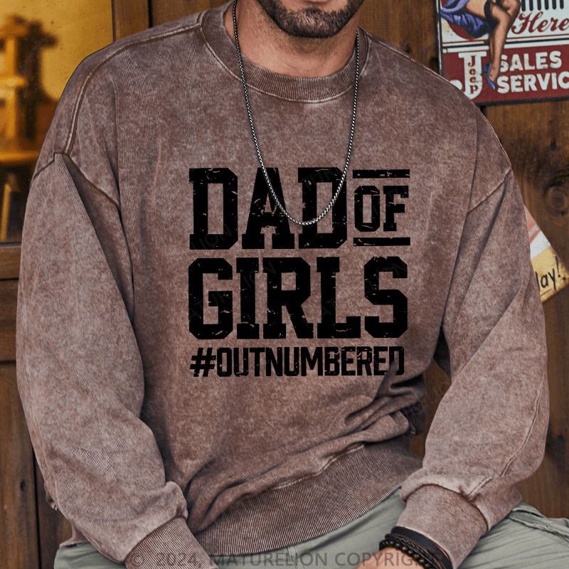 Maturelion Men's Sweatshirt Dad of Girls Sweatshirt