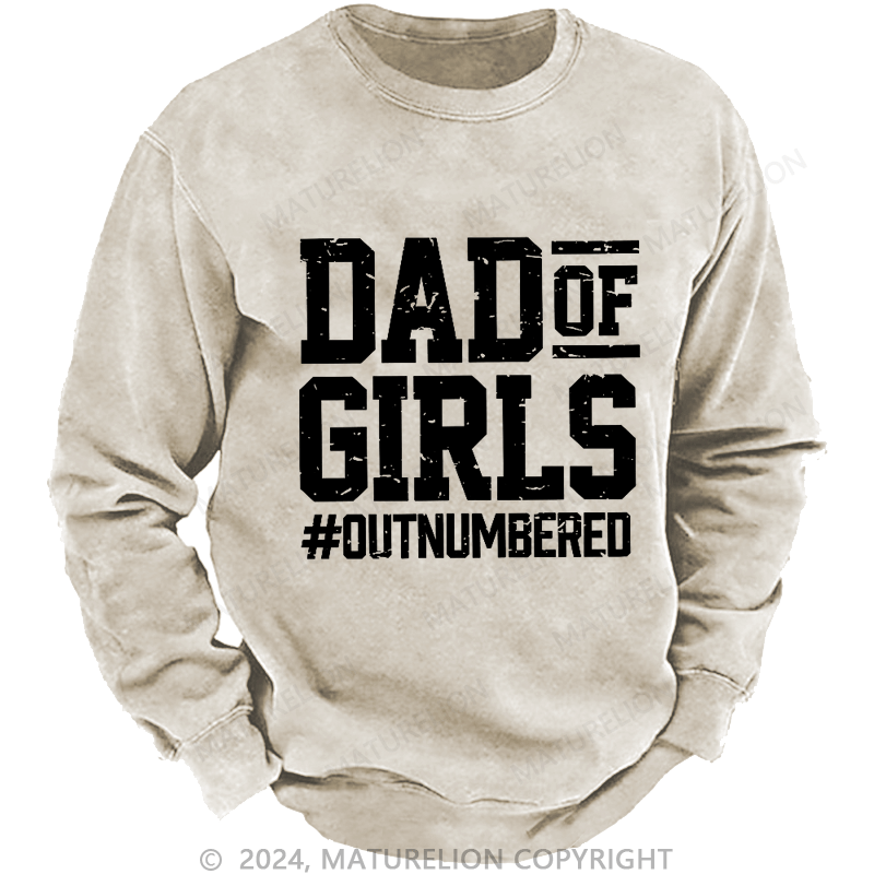 Maturelion Men's Sweatshirt Dad of Girls Sweatshirt