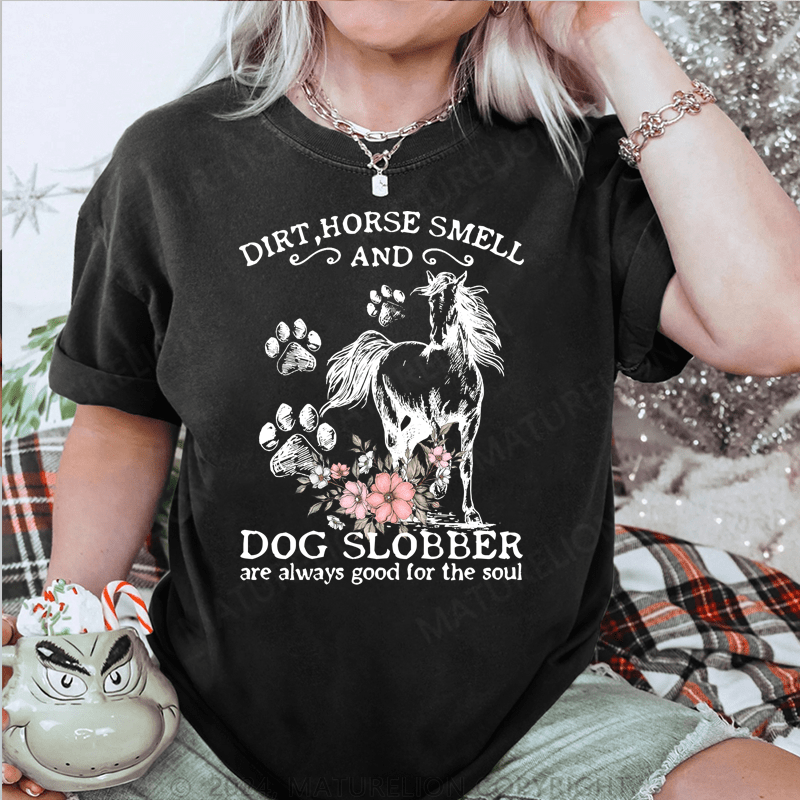 Maturelion Horse And Dog Flower 1717 T-shirt