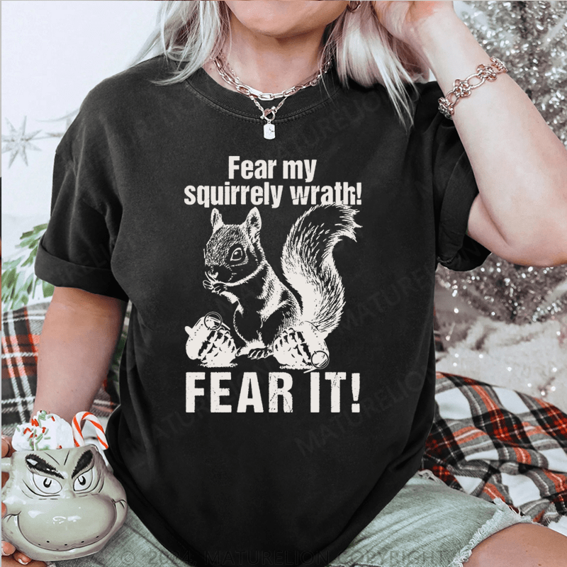 Maturelion Squirrel Whisperer Outfit Funny Design for Forest and Nature T-Shirt