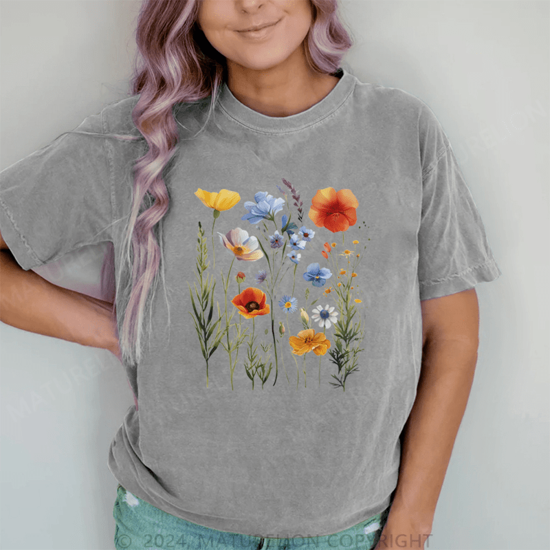 Maturelion Comfort Colors Wildflowers T-Shirt