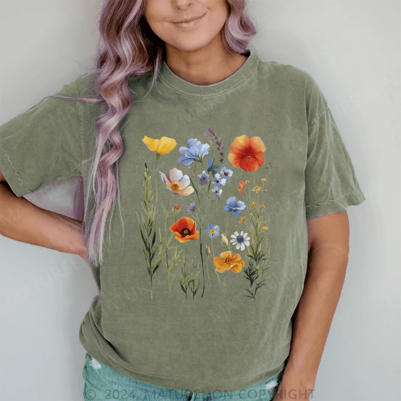 Maturelion Comfort Colors Wildflowers T-Shirt