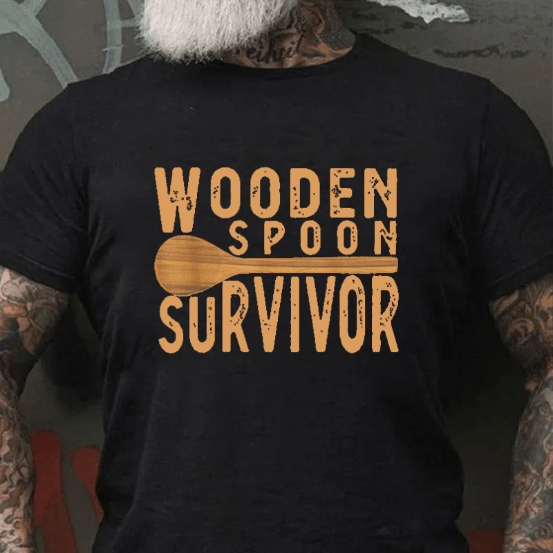 Maturelion  Wooden Spoon Survivor T-shirt (Free Customization)