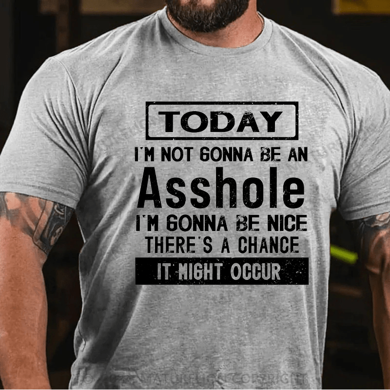 Maturelion Today I'm Not Gonna Be An Asshole I'm Gonna Be Nice Stop Laughing You Fuckers It Could Happen Cotton T-shirt