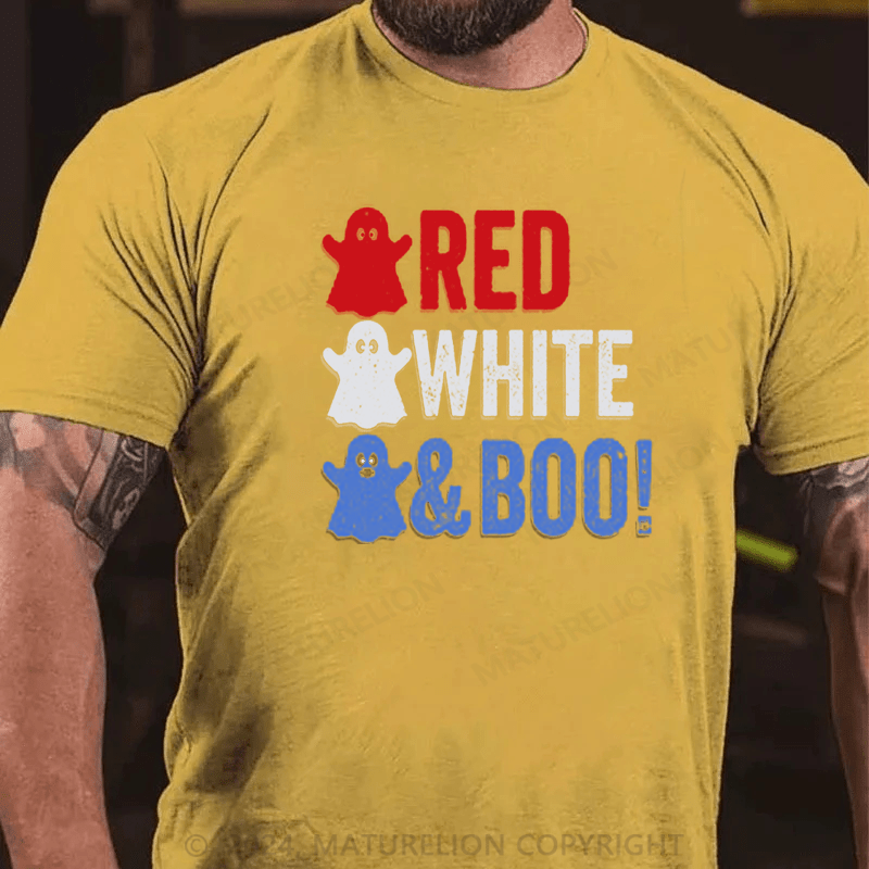 Maturelion Red, White, And Boo!Halloween T-Shirt