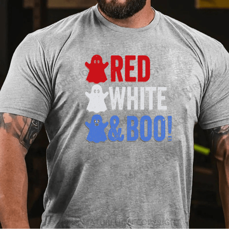 Maturelion Red, White, And Boo!Halloween T-Shirt