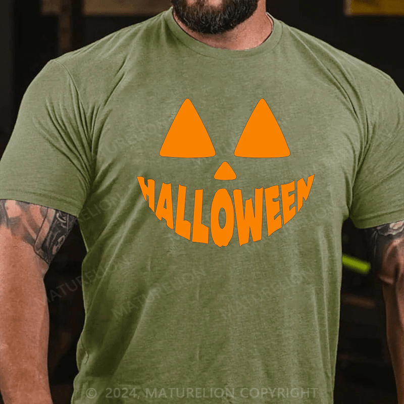 Maturelion Pumpkin Design Halloween T-Shirt