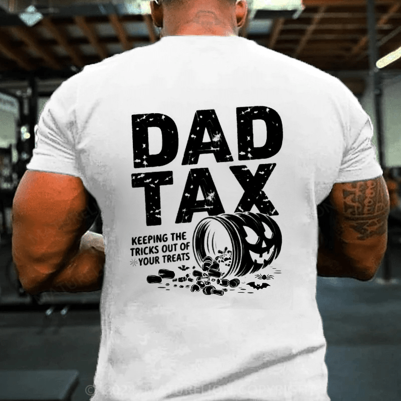 Maturelion Halloween Dad Tax keeping the tricks out of your treats pumpkin shirt
