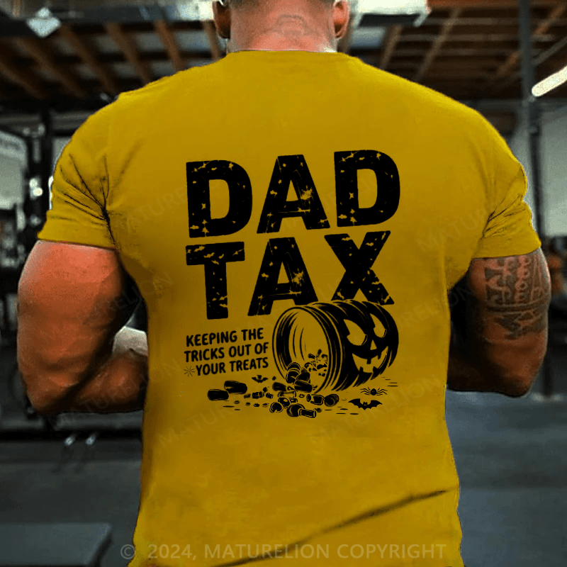 Maturelion Halloween Dad Tax keeping the tricks out of your treats pumpkin shirt
