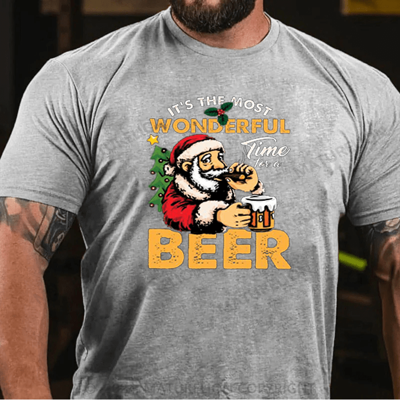 Maturelion  Christmas T-Shirt It’s The Most Wonderful Time For A Beer T-Shirt