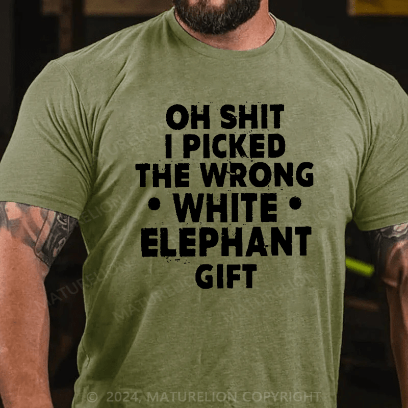 Maturelion Christmas T-shirt Funny White Elephant Gifts For Birthday T-Shirt
