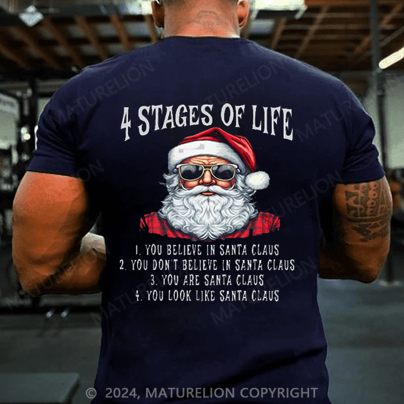 Maturelion 4 Stages Of Life Christmas T-shirt