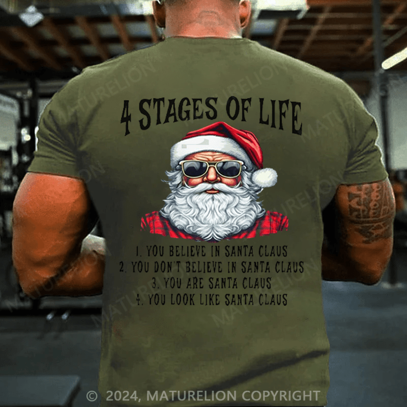 Maturelion 4 Stages Of Life Christmas T-shirt