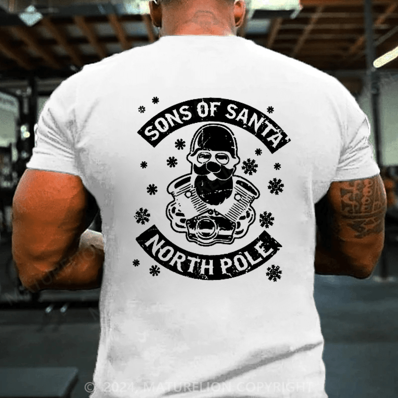 Maturelion Sons Of Santa Claus North Pole Chapter Biker Christmas T-shirt