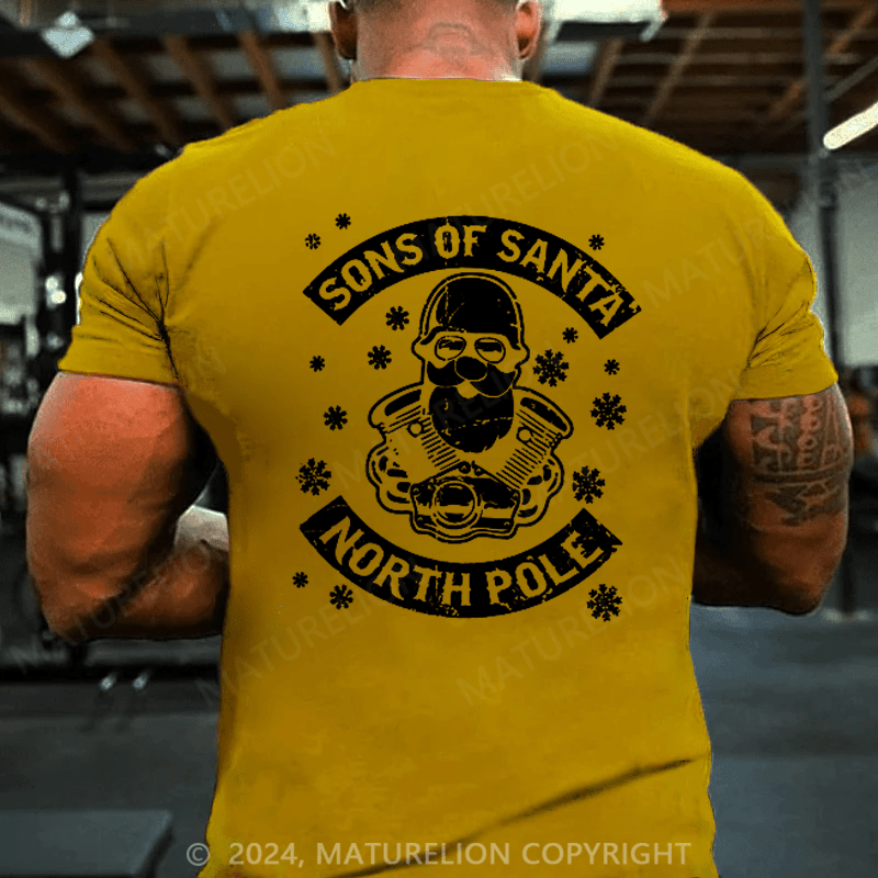 Maturelion Sons Of Santa Claus North Pole Chapter Biker Christmas T-shirt