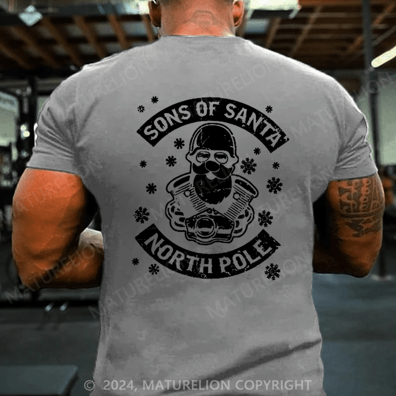 Maturelion Sons Of Santa Claus North Pole Chapter Biker Christmas T-shirt