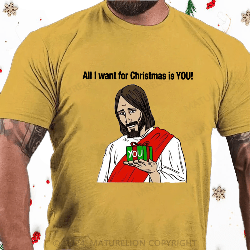 Matuerlion Christmas T-Shirt All I Want For Christmas Is You Jesus T-Shirt