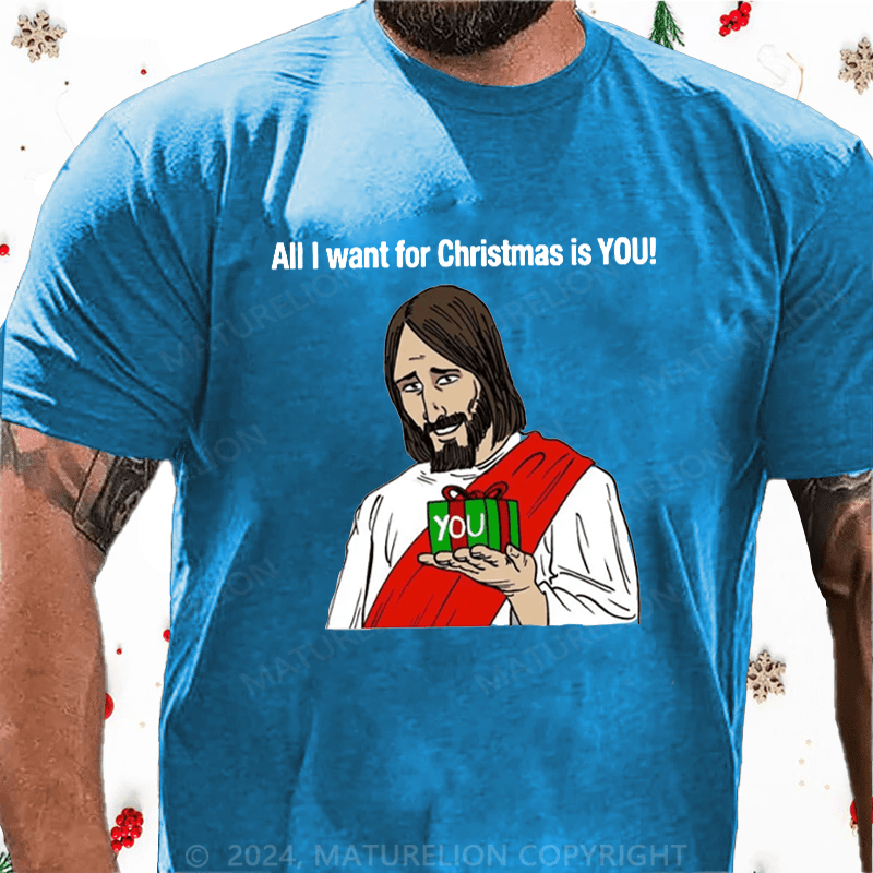 Matuerlion Christmas T-Shirt All I Want For Christmas Is You Jesus T-Shirt
