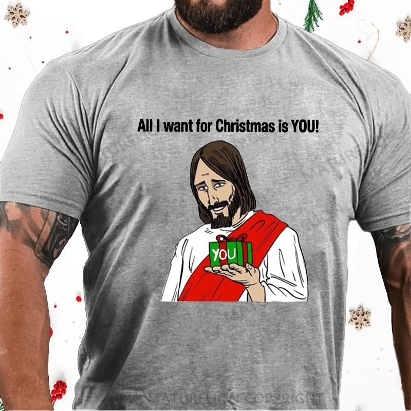 Matuerlion Christmas T-Shirt All I Want For Christmas Is You Jesus T-Shirt