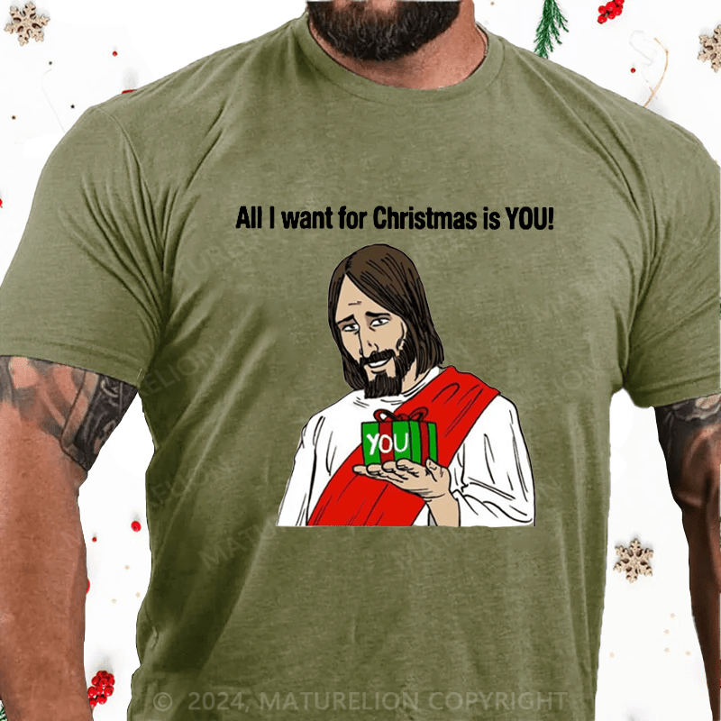 Matuerlion Christmas T-Shirt All I Want For Christmas Is You Jesus T-Shirt