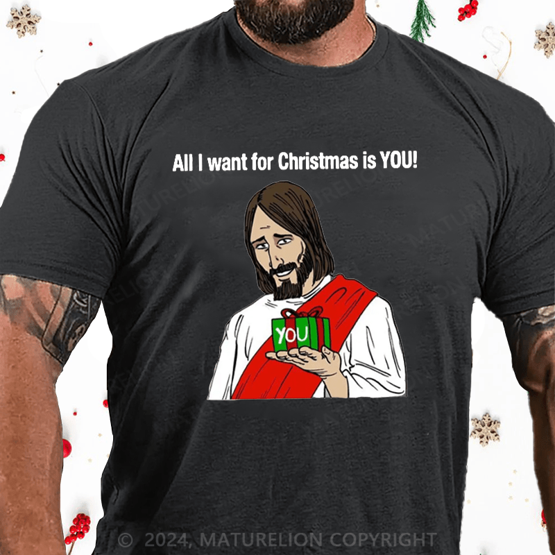 Matuerlion Christmas T-Shirt All I Want For Christmas Is You Jesus T-Shirt