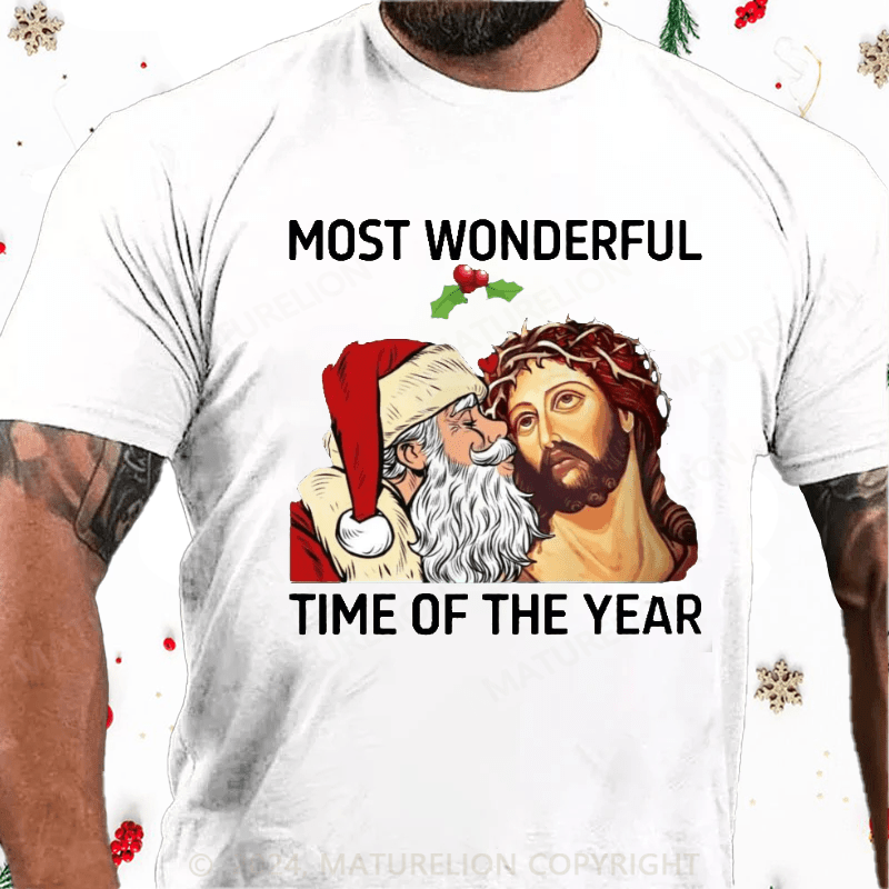 Matuerlion Christmas T-Shirt Most Wonderful Time Of The Year Christian T-Shirt