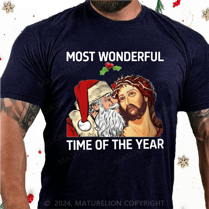 Matuerlion Christmas T-Shirt Most Wonderful Time Of The Year Christian T-Shirt