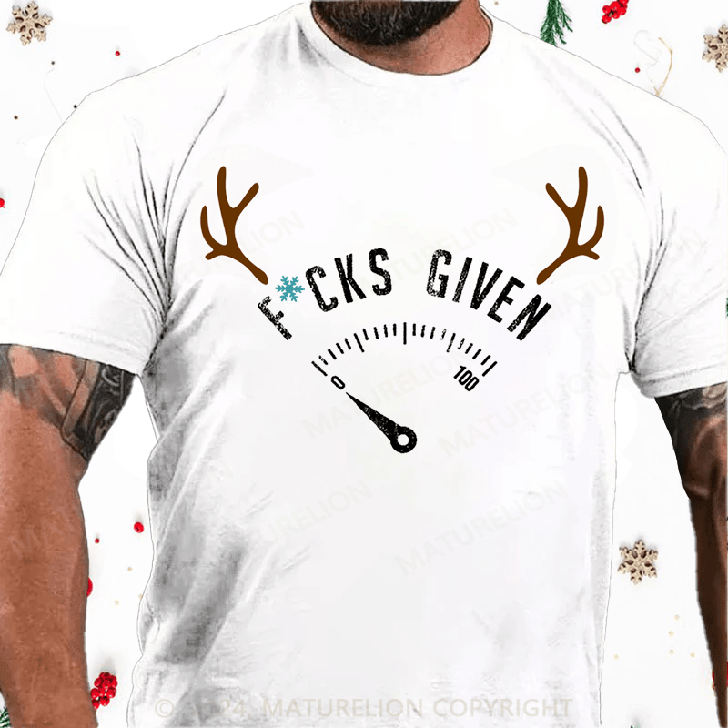 Matuerlion Christmas T-Shirt Fcks Given Cotton T-shirt