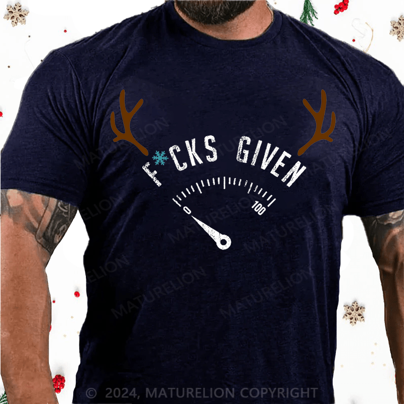 Matuerlion Christmas T-Shirt Fcks Given Cotton T-shirt
