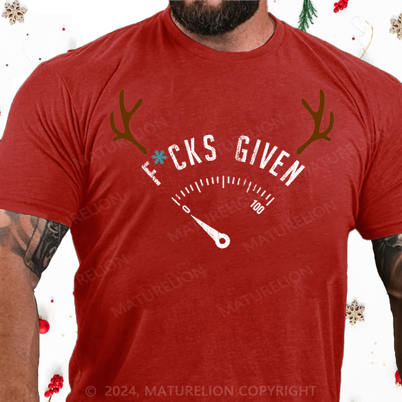Matuerlion Christmas T-Shirt Fcks Given Cotton T-shirt