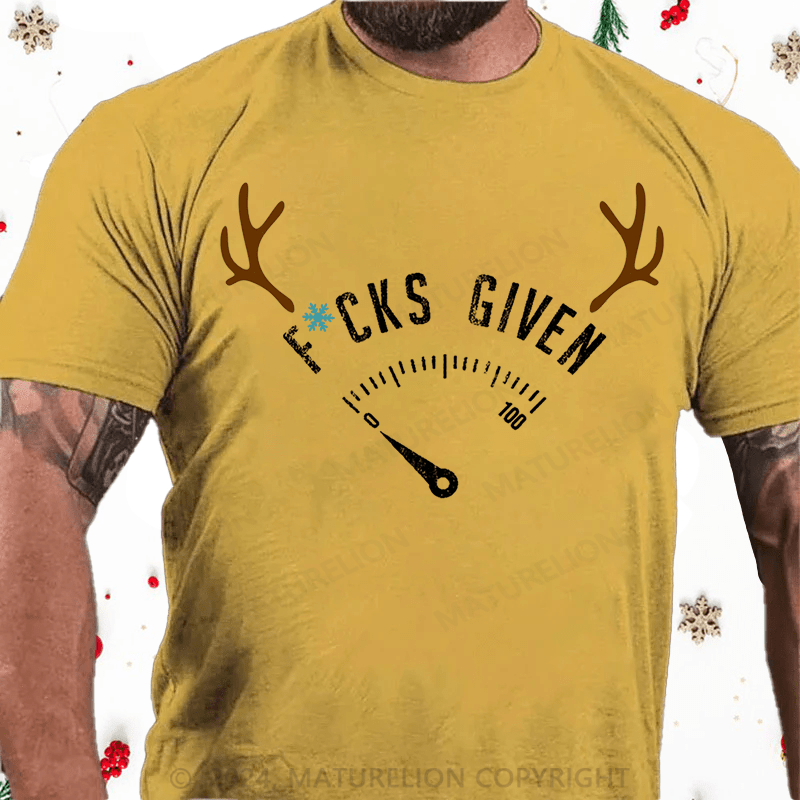 Matuerlion Christmas T-Shirt Fcks Given Cotton T-shirt